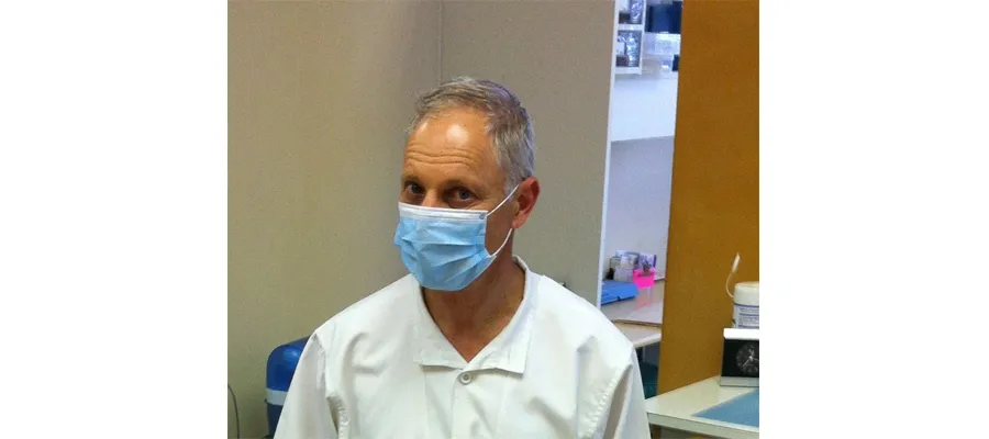 Colin Fisher with mask on