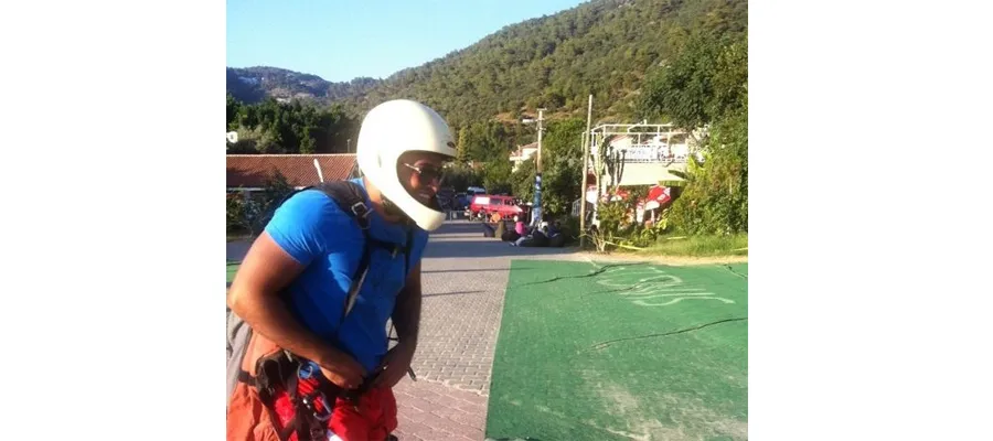 Zuher Elgrady wearing motorcycle helmet