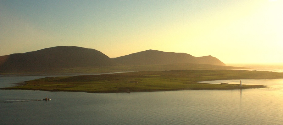 The view from Stromness over the island of Hoy.